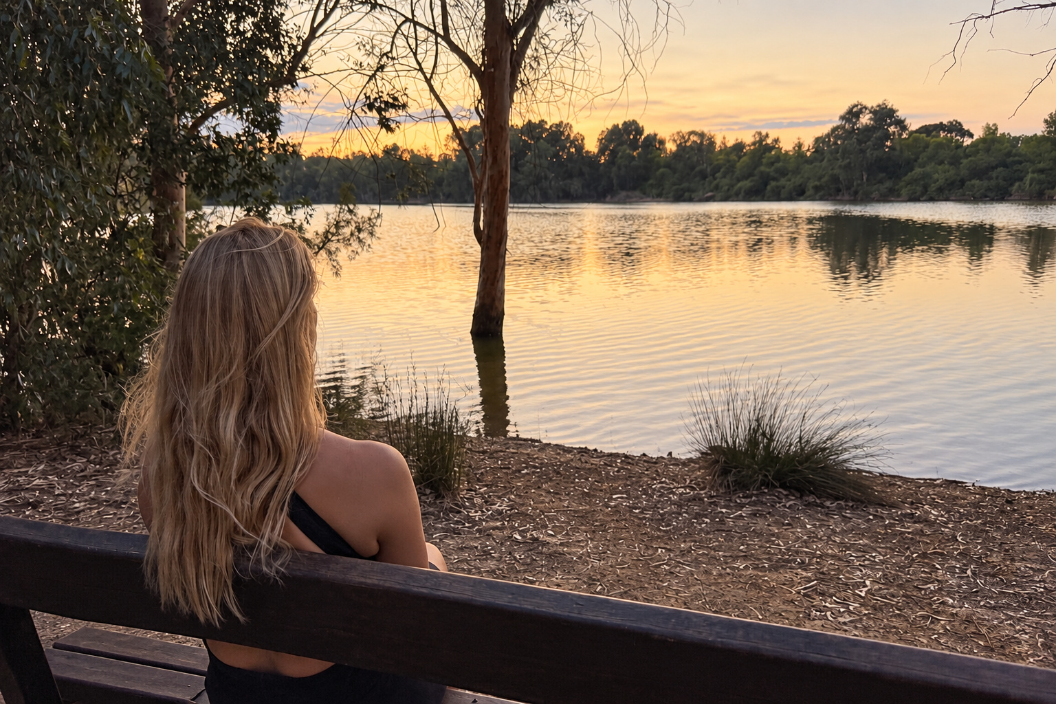 Eleni looking across the lake